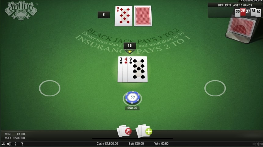 ブラックジャック ヒット