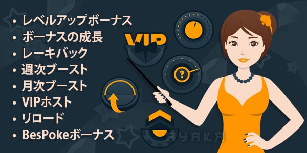 ステーク カジノにあるVIP特典