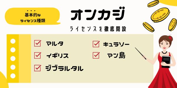 信頼性の高いオンラインカジノ運営ライセンスの種類