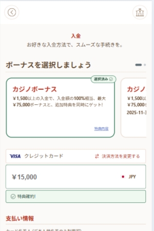 オンラインカジノ クレカ入金 方法