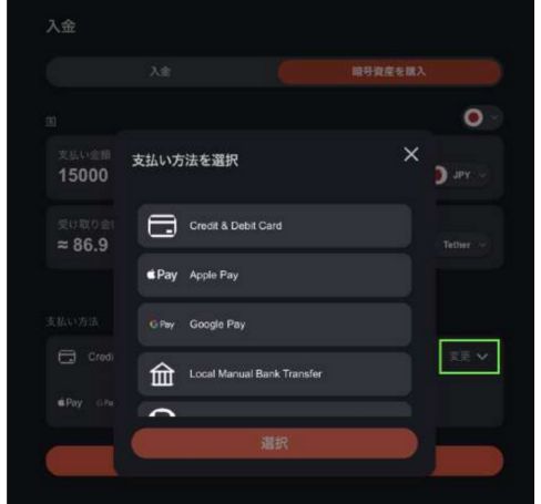 ボンズカジノ 仮想通貨支払い方法